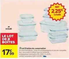 Carrefour Lot 8 boîtes de conservation offre