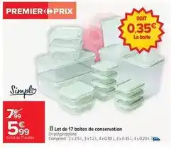 Carrefour Simply - lot de 17 boîtes de conservation offre