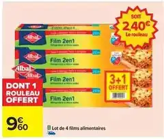 Carrefour Albal - lot de 4 films alimentaires offre