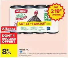 Carrefour 15 sacs offre