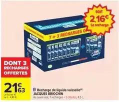 Carrefour Jacques briochin - recharge de liquide vaisselle offre