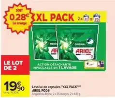 Carrefour Ariel - lessive en capsules xxl pack offre