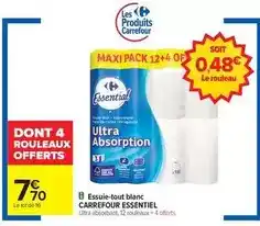 Carrefour Carrefour - essuie-tout blanc offre