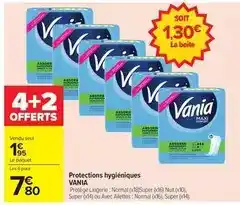 Carrefour Vania - protections hygiéniques offre