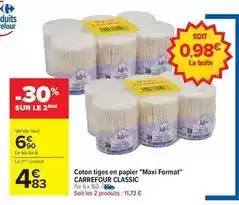 Carrefour Carrefour - classic coton tiges en papier maxi format offre