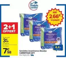 Carrefour Carrefour - serviettes incontinence absodys soft offre