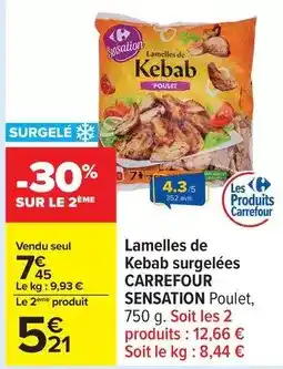 Carrefour Carrefour - lamelles de kebab surgelées offre