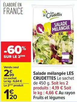 Carrefour Les crudettes - salade mélangée offre