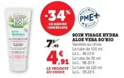 Super U Soin visage hydra aloe vera so‘bio offre