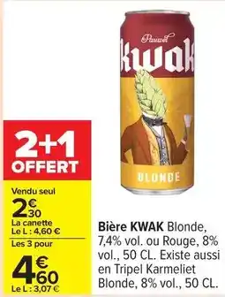 Carrefour Kwak - bière blonde offre