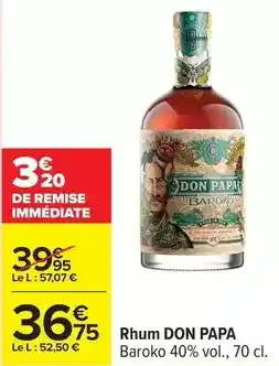Carrefour Don papa - rhum offre