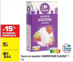 Carrefour Carrefour - classic sucre en poudre offre