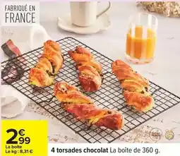 Carrefour 4 torsades chocolat offre