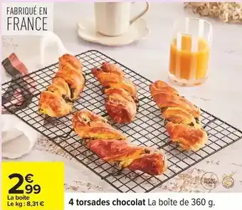 Carrefour 4 torsades chocolat offre