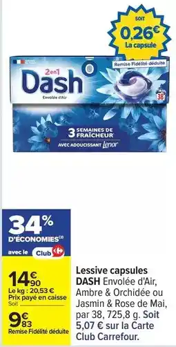 Carrefour Dash - lessive capsules offre