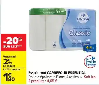 Carrefour Carrefour - essuie-tout essential offre