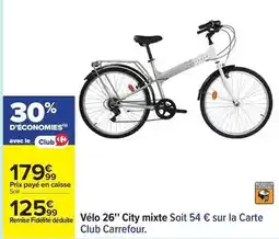 Carrefour Carrefour - vélo 26 city mixte soit offre