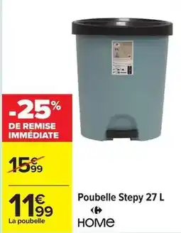 Carrefour Poubelle stepy 27 l offre