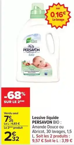 Carrefour Persavon - lessive liquide offre