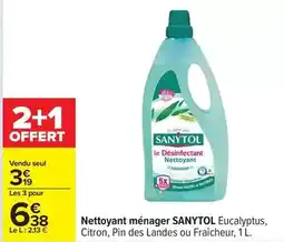 Carrefour Sanytol - nettoyant ménager eucalyptus offre