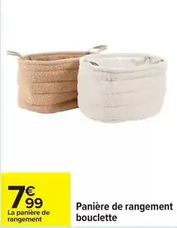 Carrefour Panière de rangement bouclette offre