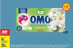 Carrefour Omo - lessive capsules assam & fleur de colour, moro, rosé & linia blanc lavatrice & pachaoli offre