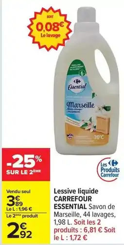Carrefour Carrefour - lessive liquide offre