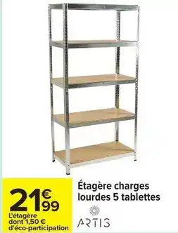 Carrefour Artis - étagère charges lourdes 5 tablettes offre