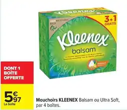 Carrefour Kleenex - mouchoirs balsam ou ultra soft offre