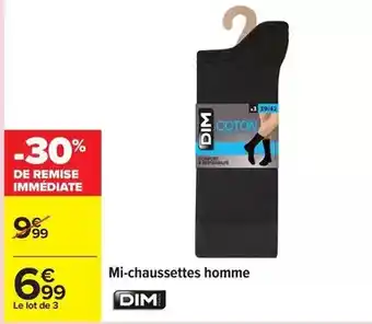 Carrefour Dim - mi-chaussettes homme offre