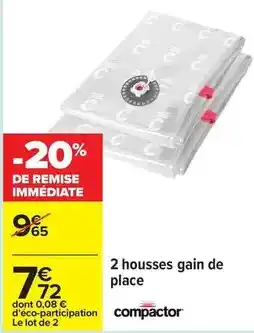 Carrefour Compactor - 2 housses gain de place offre