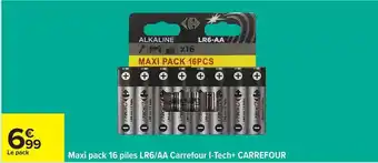 Carrefour Carrefour - maxi pack 16 piles lr/aaa leth offre