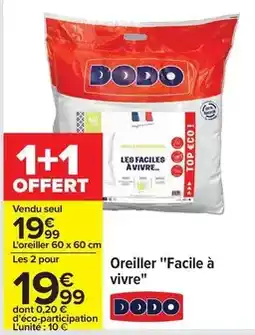 Carrefour Dodo - oreiller facile à vivre offre