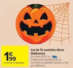 Carrefour Lot de 12 assiettes décor halloween offre