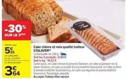 Carrefour Stalaven - cake chèvre et noix qualité traiteur offre