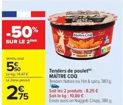 Carrefour Maître coq - tenders de poulet offre