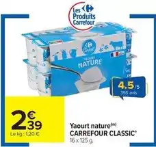 Carrefour Carrefour - yaourt nature classic' offre