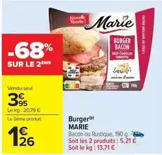 Carrefour Marie - burger offre