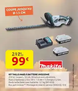 Rural Master Makita - kit taille-haie a batterie uhs22dwe offre
