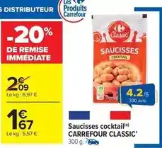 Carrefour Carrefour - saucisses cocktail classic' offre