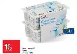 Carrefour Simpl - yaourt nature offre
