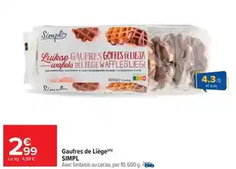 Carrefour Simpl - gaufres de liege offre