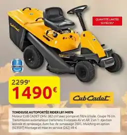 Rural Master Tondeuse autoportee rider lr 1 mr76 offre