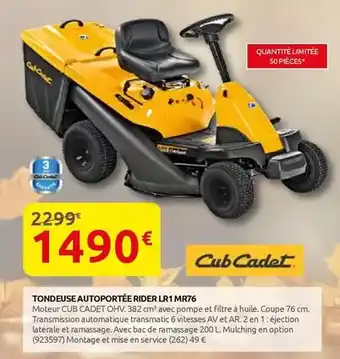 Tondeuse autoportee rider lr 1 mr76
