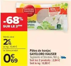 Carrefour Gayelord hauser - pâtes de konjac offre