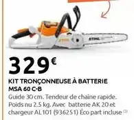 Rural Master Kit tronçonneuse a batterie msa 60 c-b offre