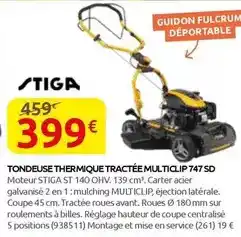 Rural Master Tondeuse thermique tractee multiclip 747 sd offre