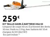 Rural Master Kit taille-haies a batterie hsa 50 offre