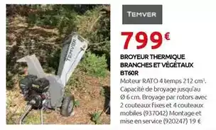 Rural Master Broyeur thermique branches et végétaux bt60r offre