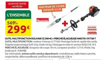 Makita - outil multifonction cs 246+4 + perche élagueuse